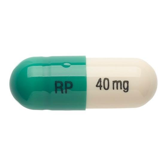 Pill RP 40mg Green & White Capsule/Oblong is Lisdexamfetamine Dimesylate
