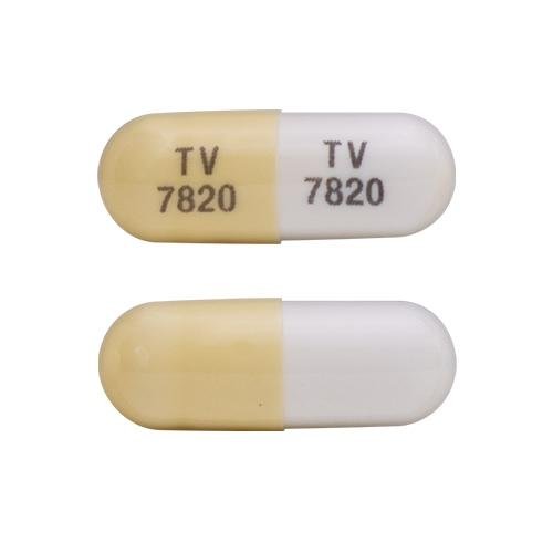 Pill TV 7820 TV 7820 Yellow & White Capsule/Oblong is Fingolimod