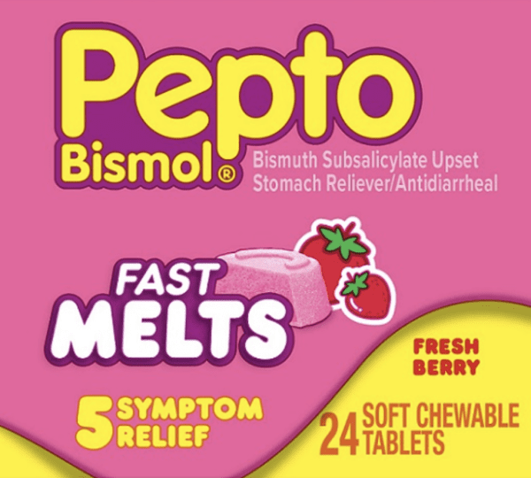 Pepto-bismol fast melts bismuth subsalicylate 262 mg C