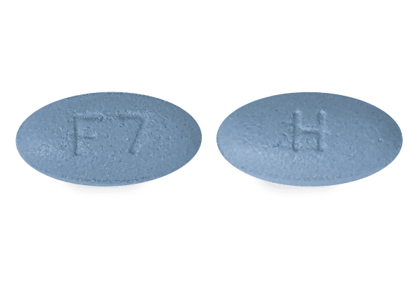 Pill H F7 Blue Oval is Fesoterodine Fumarate Extended-Release