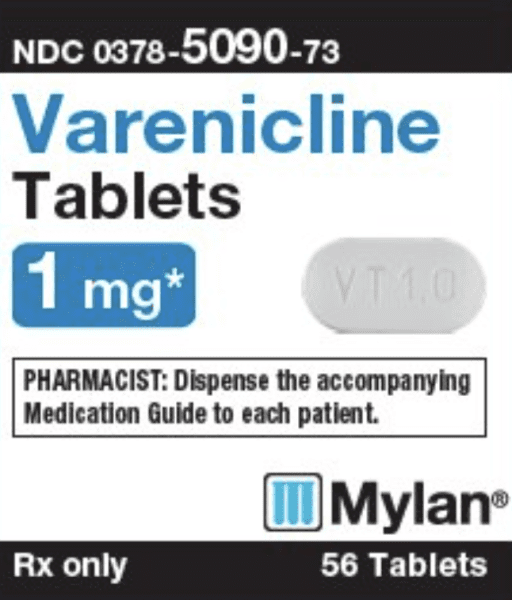 Varenicline tartrate 1 mg M VT 1.0
