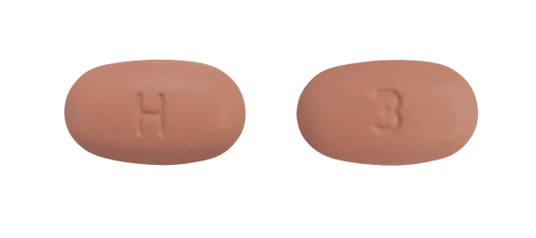 Pill H 3 Peach Oval is Capecitabine
