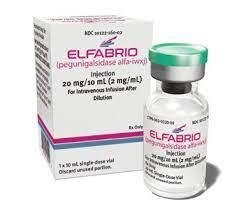 Pill medicine is Elfabrio 20 mg/10 mL (2 mg/mL) injection