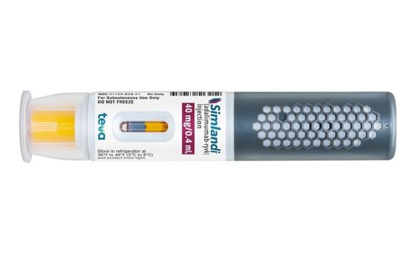 Pill medicine is Simlandi 40 mg/0.4 mL single-dose autoinjector