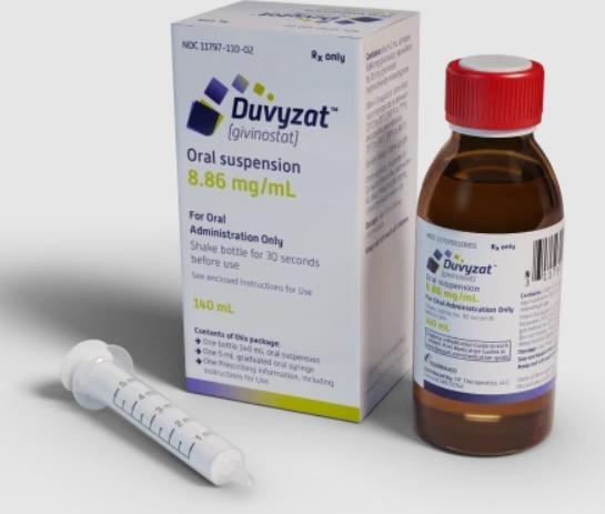 Pill medicine is Duvyzat 8.86 mg/mL oral suspension