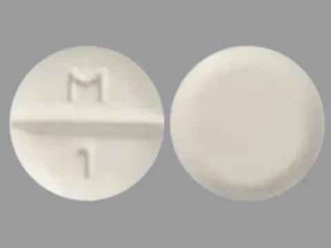 Pill M 1 White Round is Methimazole