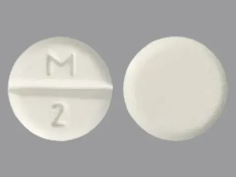 Pill M 2 White Round is Methimazole