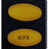 Pill G73 Yellow Oval is Pantoprazole Sodium Delayed-Release
