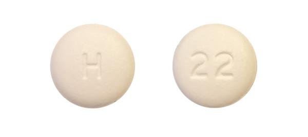 Pill H 22 White Round is Erlotinib Hydrochloride