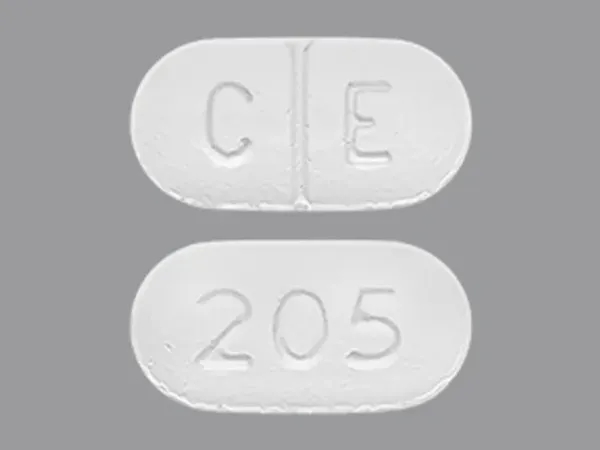 Pill C E 205 White Oval is Tinidazole