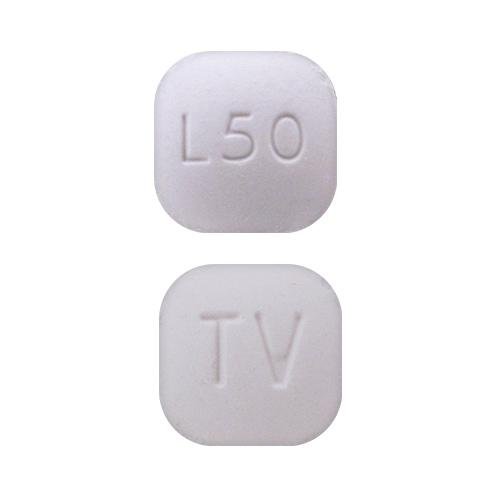 Pill TV L50 White Four-sided is Lisdexamfetamine Dimesylate (Chewable)