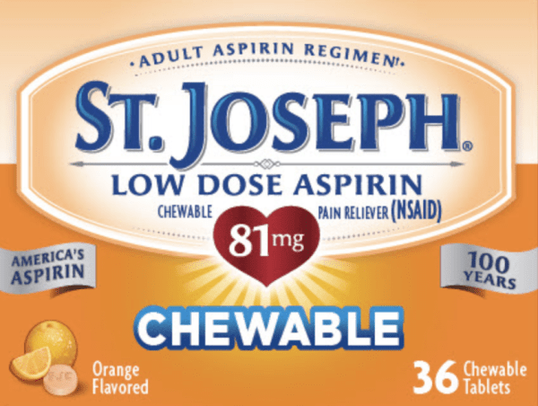 Pill SJC Orange Round is St. Joseph Aspirin (Chewable)