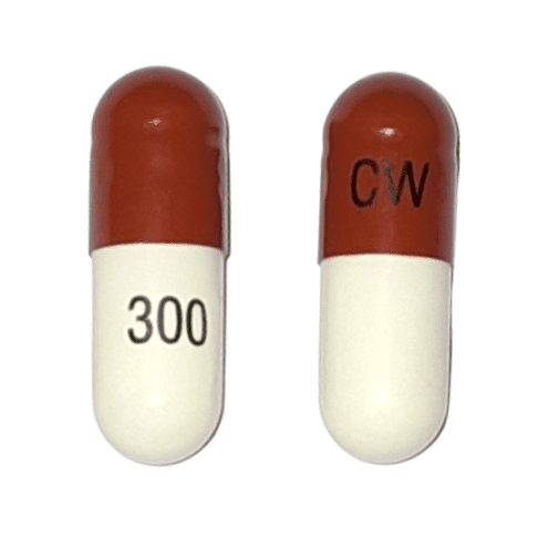 Pill CW 300 Orange & White Capsule/Oblong is Pregabalin