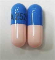 Pill A252 Blue & Pink Capsule/Oblong is Diltiazem Hydrochloride Extended-Release