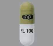 Pill ap FL 100 Gray Capsule/Oblong is Fluvoxamine Maleate Extended-Release