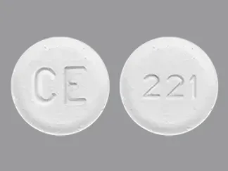 Pill CE 221 White Round is Hyoscyamine Sulfate (Orally Disintegrating)