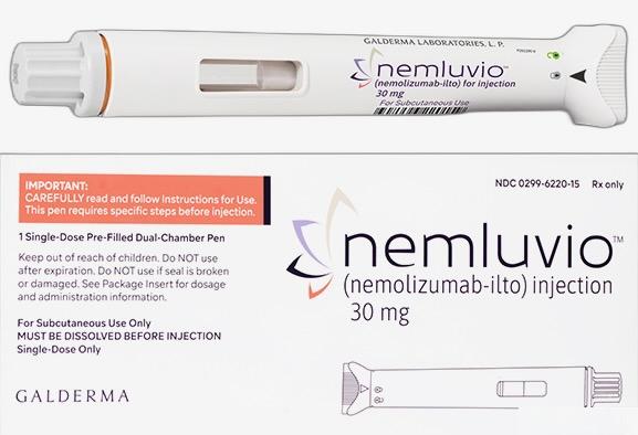 Pill medicine is Nemluvio 30 mg lyophilized powder for injection (dual-chamber prefilled pen contains powder and diluent)