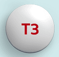 Pill T3 White Round is Tiopronin Delayed-Release
