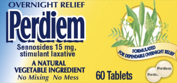 Perdiem (psyllium/senna) sennosides 15 mg (Perdiem)