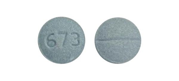 Pill 673 Blue Round is Carbidopa and Levodopa