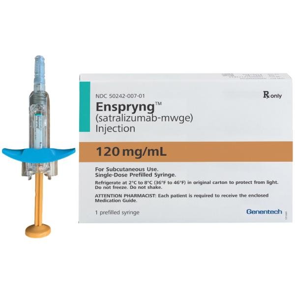 Pill medicine is Enspryng 120 mg/mL prefilled syringe