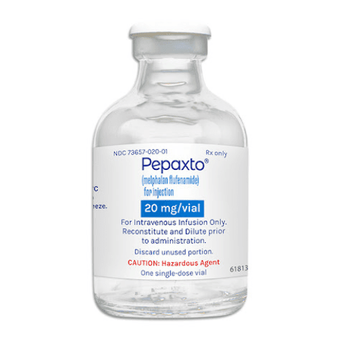 Pill medicine is Pepaxto 20 mg lyophilized powder for injection