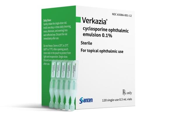 Pill medicine is Verkazia 0.1% ophthalmic emulsion