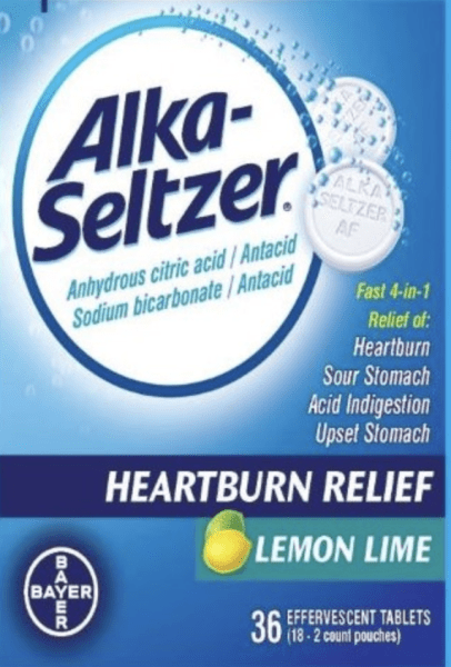 Pill ALKA SELTZER AF White Round is Alka-Seltzer Heartburn Relief Lemon Lime