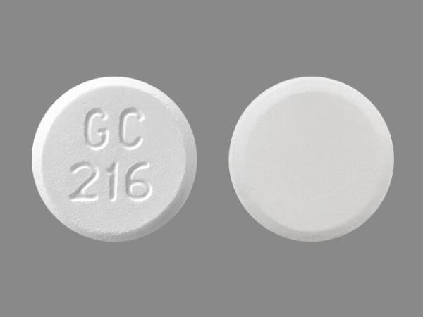 Pill GC 216 White Round is Acetaminophen