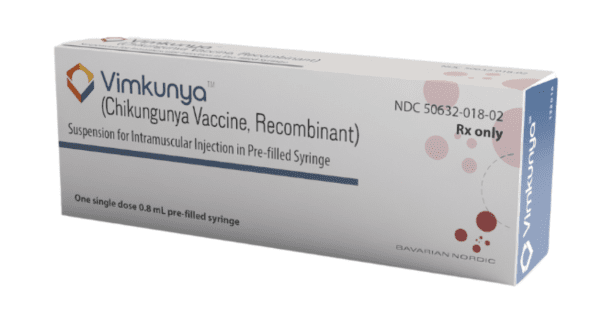 Pill medicine is Vimkunya chikungunya vaccine (recombinant) injectable suspension 0.8 mL