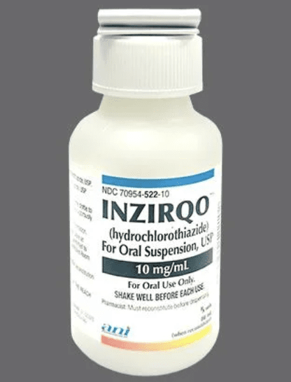 Pill medicine is Inzirqo 10 mg/mL oral suspension