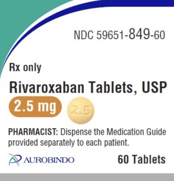 Pill M 2.5 is Rivaroxaban 2.5 mg