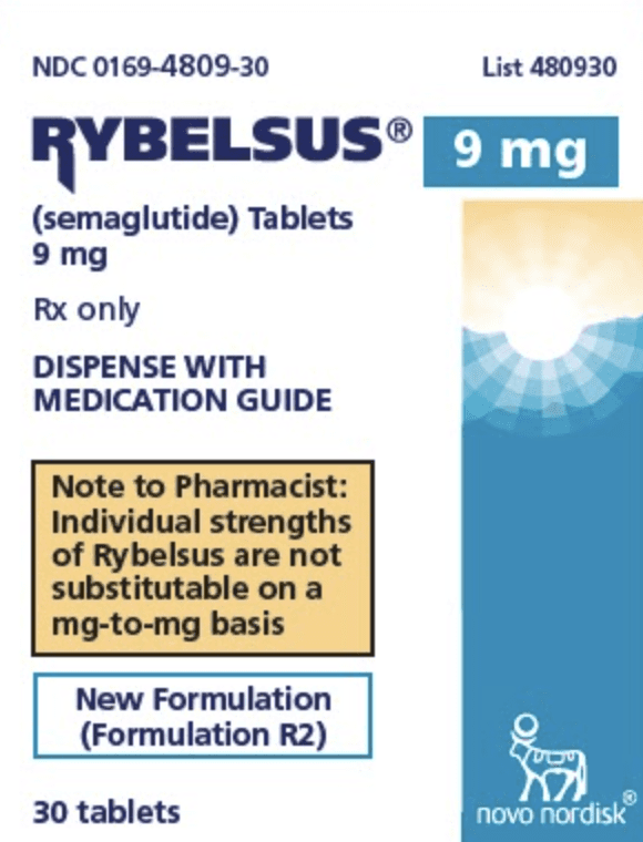 Pill novo 9 White Round is Rybelsus (formulation R2)