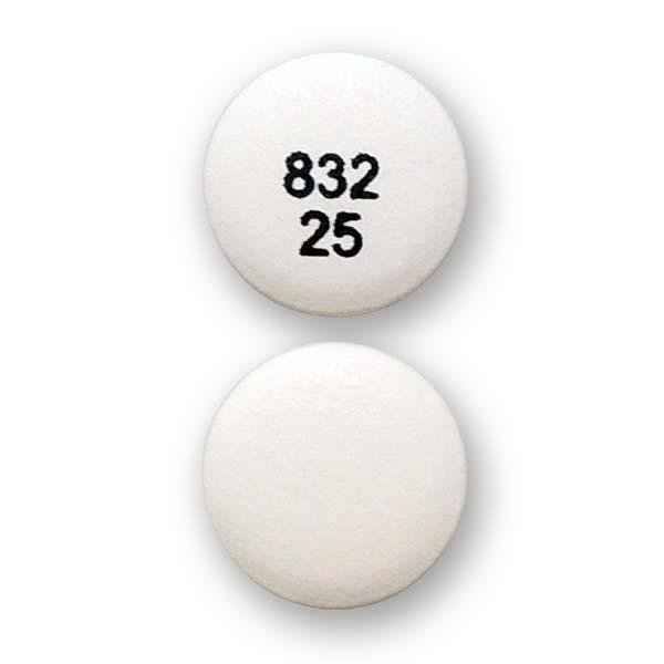 Pill 832 25 White Round is Chlorpromazine Hydrochloride