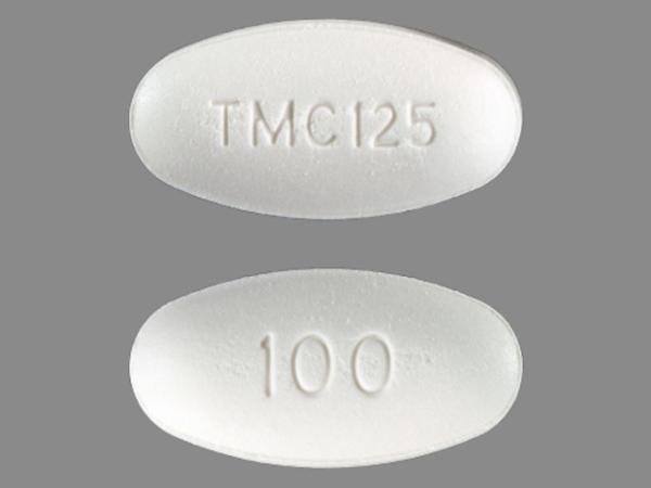 Pill TMC125 100 White Oval is Etravirine