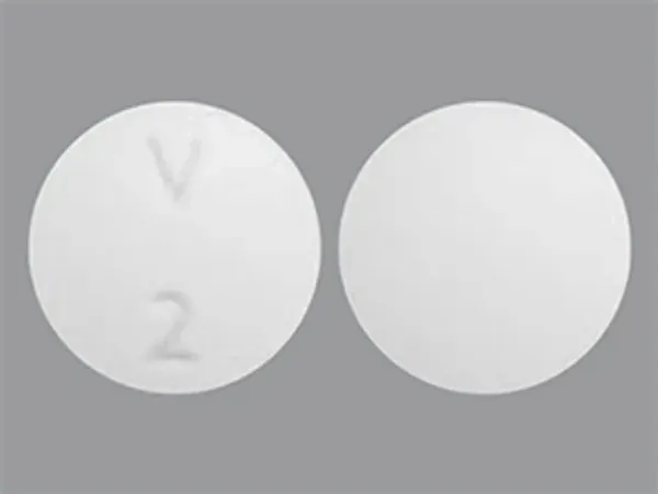 Pill V2 White Round is Eslicarbazepine Acetate