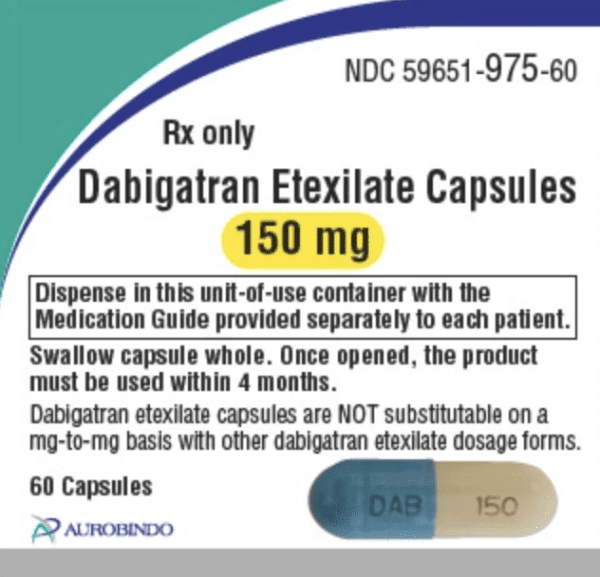 Dabigatran etexilate mesylate 150 mg DAB 150