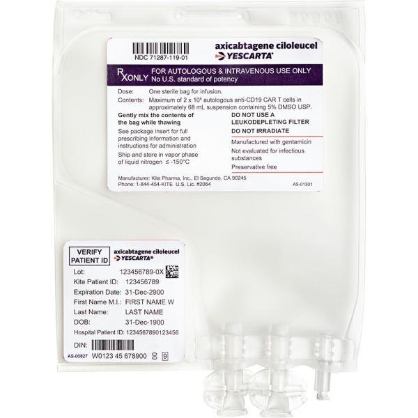Pill medicine is Yescarta genetically modified autologous T cells for infusion