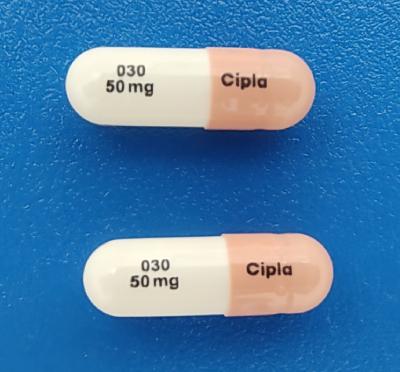 Pill Cipla 030 50 mg Red & White Capsule/Oblong is Nilotinib