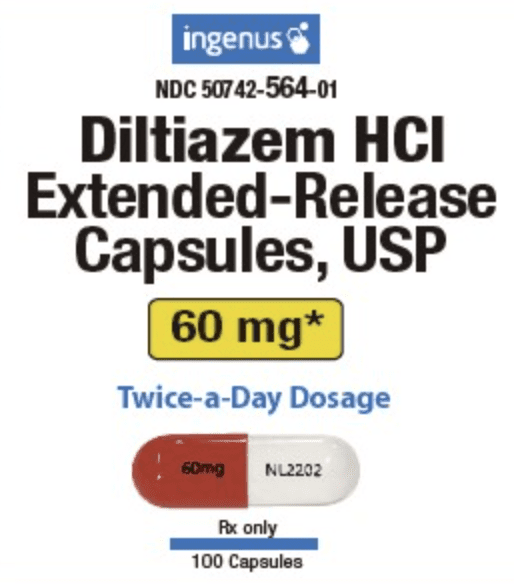Pill 60 mg NL2202 Orange & White Capsule/Oblong is Diltiazem Hydrochloride Extended-Release