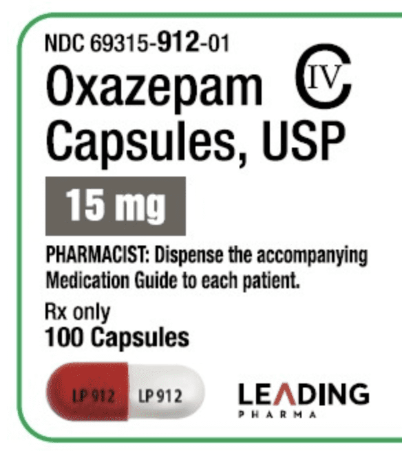 Pill LP 912 LP 912 Red & White Capsule/Oblong is Oxazepam