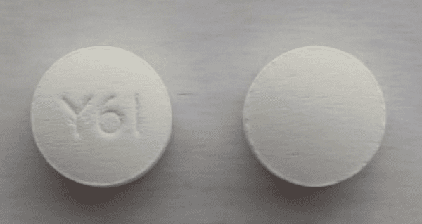 Pill Y61  White Round is Memantine Hydrochloride