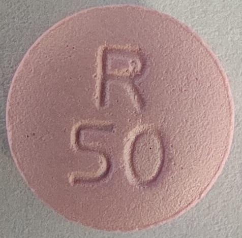 Pill R 50 Pink Round is Metoprolol Tartrate