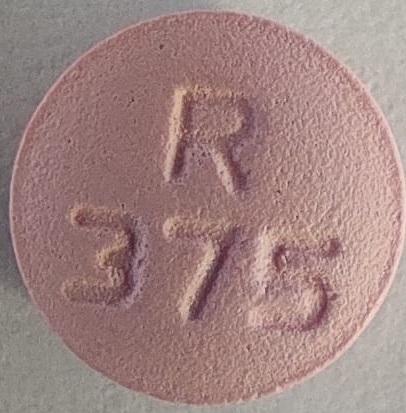 Pill R 375 Pink Round is Metoprolol Tartrate
