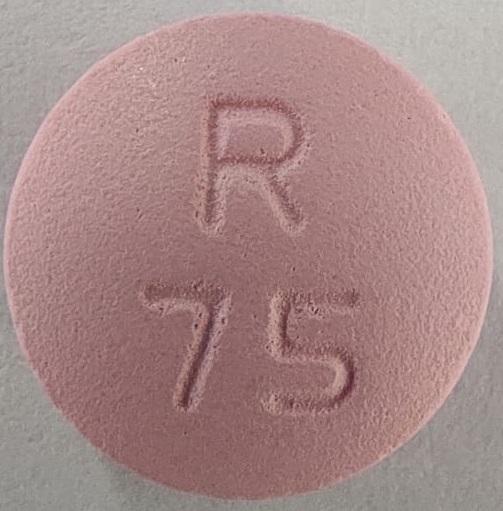Pill R 75 Pink Round is Metoprolol Tartrate