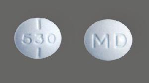 Pill MD 530 Blue Round is Methylphenidate Hydrochloride