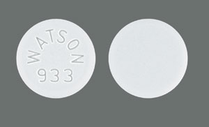 Acetaminophen and oxycodone hydrochloride 325 mg / 7.5 mg WATSON 933