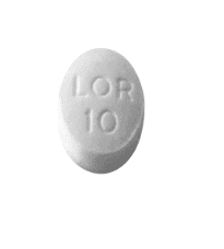 Pill LOR 10 White Oval is Loratadine