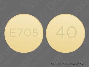 Pill 40 E 705 Yellow Round is Oxycodone Hydrochloride Extended Release