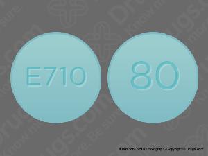 Pill 80 E 710 Green Round is Oxycodone Hydrochloride Extended Release